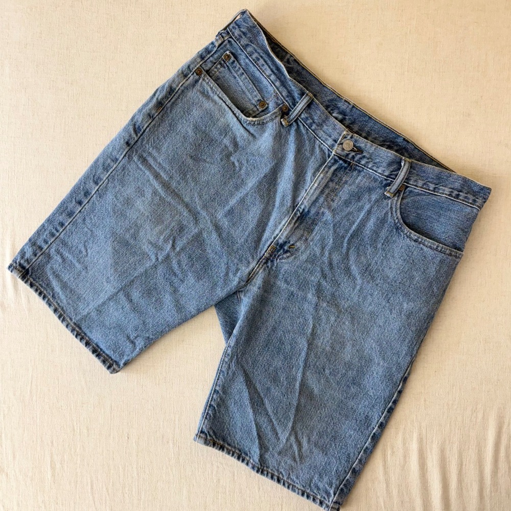 Levi's 505 Regular Fit Denim Jorts Mens‎ 38 Blue Medium Wash Jean Shorts